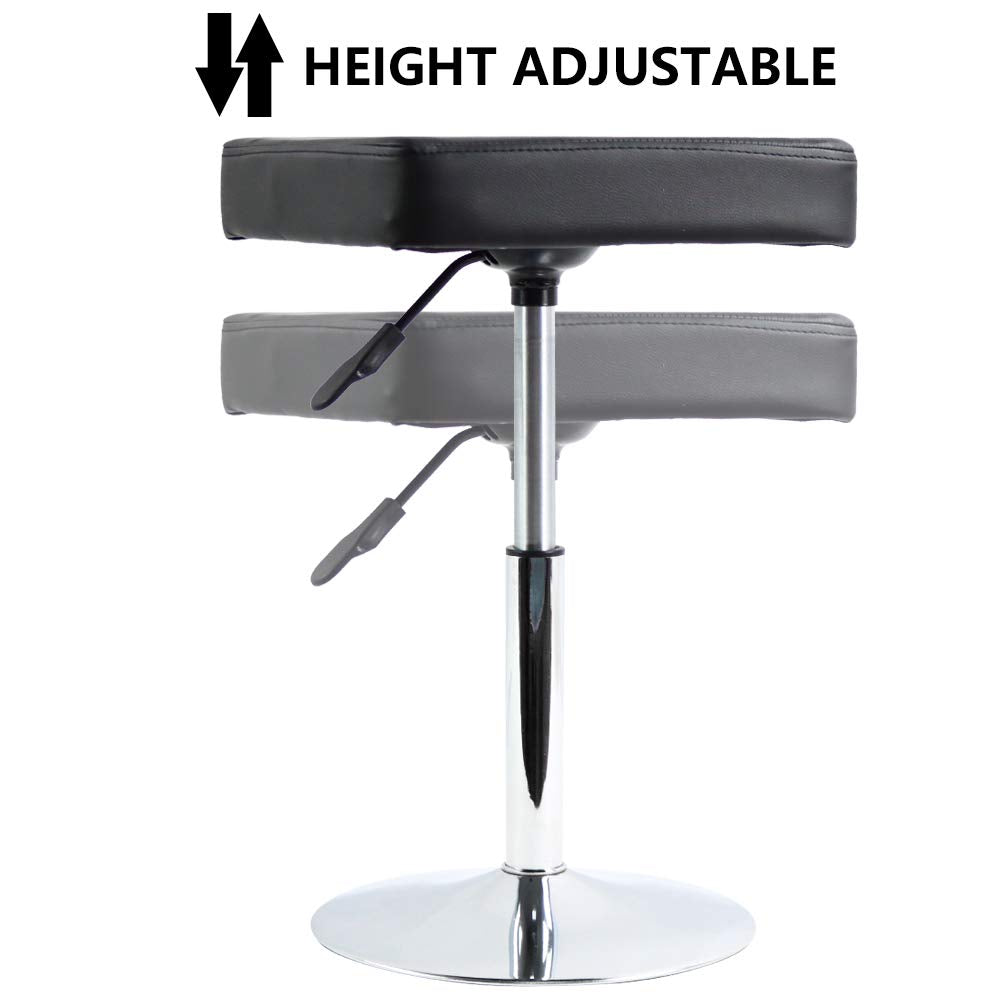 FURWOO PU Leather Square Cutting Stool Height Adjustable Swivel Workshop Barber Shop Beauty Spa Drafting Tattoo Work Stool Short Task Chair