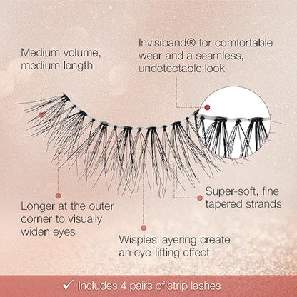 Ardell Multipack Naked Lash 422 False Eyelashes, Subtle Volume and Length, Vegan Friendly, 4 Pairs (Pack of 1)