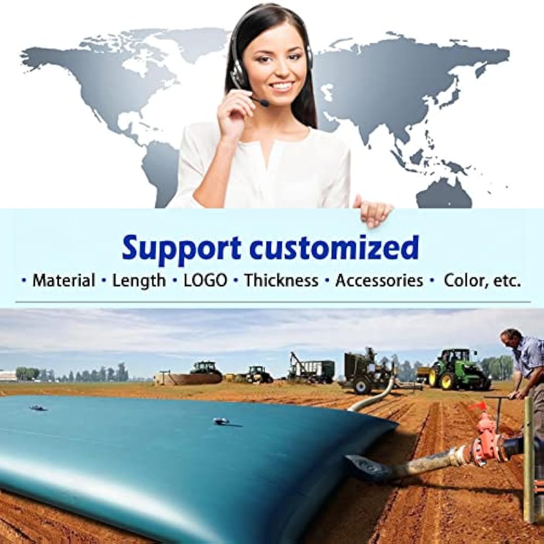 LTCANOPY 100 Gallon Foldable Water Bladder Tanks - Collapsible Soft Drought-Resistant Fire-Fighting Agricultural Water Tank 330L