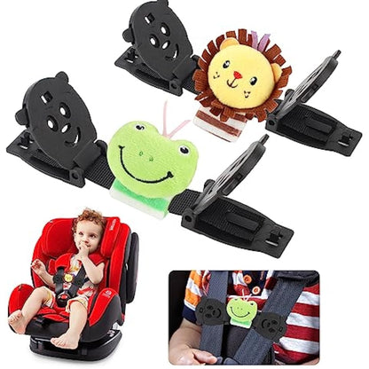 QOPAHI Anti Escape Car Seat Strap Baby Harness Chest Clip, Baby Safety Strap Prevent Kids Taking Their Arms Out of Child Car Seat/High Chairs/Strollers, Car Seat Safety Clip with 2 Dolls2 Pack