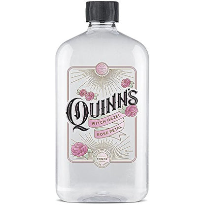 Quinns Alcohol-Free Witch Hazel 16Oz - Rose Petal & Aloe Vera Natural Toner for Face & Skin