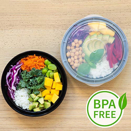 Igluu Meal Prep Containers Reusable 30 Pack Round 828ml (28oz) BPA-Free Food Prep Containers with Airtight Lids – Durable Plastic, Stackable, Microwave, Freezer & Dishwasher Safe