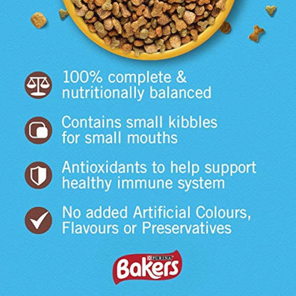 Bakers Small Dry Dog Food Chicken & Veg 1.1kg (Pack of 4)