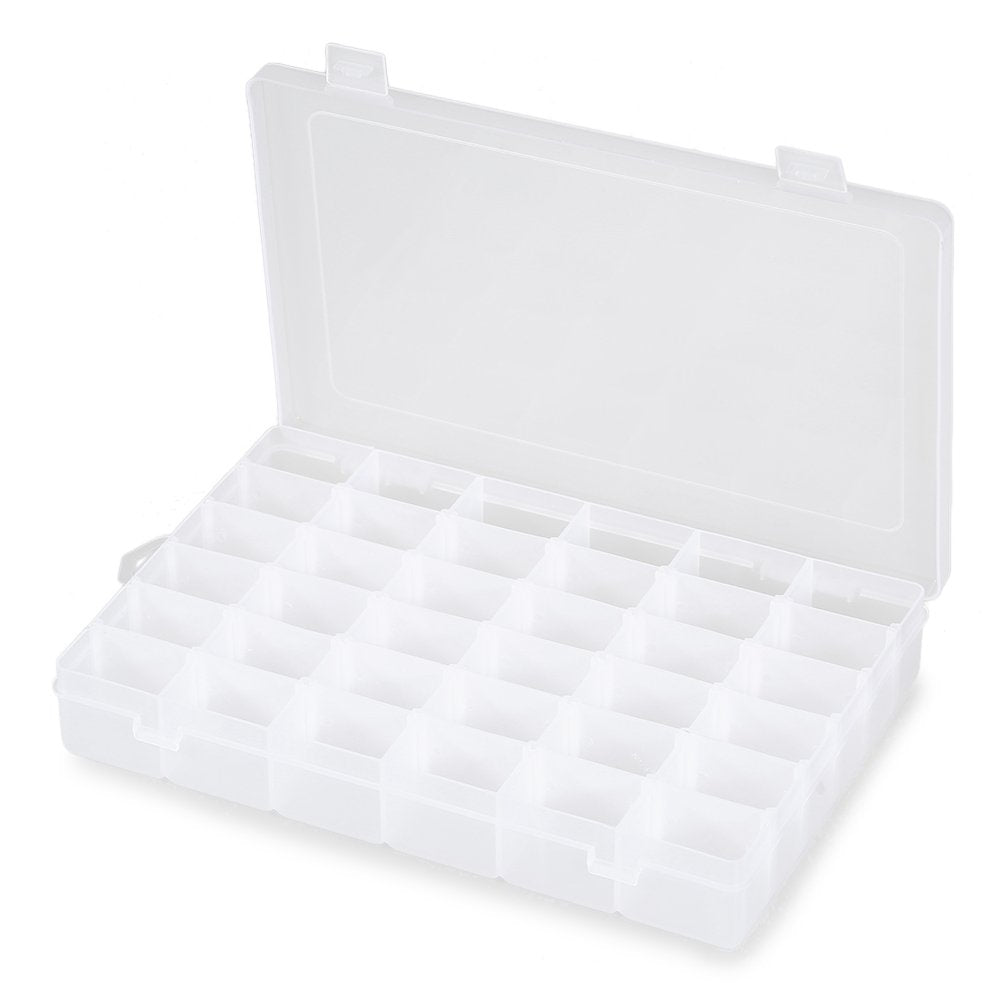 36 Grids Clear Plastic Jewelry Organizer Box Clear Storage Bead Organiser Transparent Container Compartment Box Removable Adjustable Dividers Jewelry