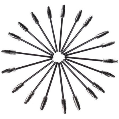 G2PLUS 100 PCS Black Eyelash Brushes Spoolies - Eyebrow Spoolie Brushes -Disposable Mascara Wands - Eyelash Extension Brushes for Extensions