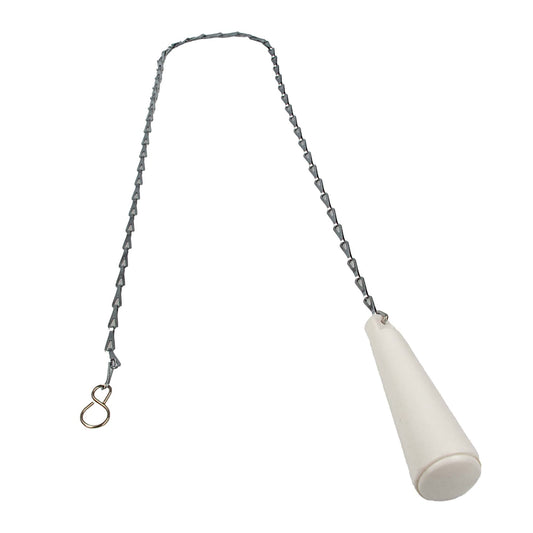 tecuro Toilet pull with patent chain 94 cm, plastic handle in white.