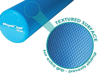 Physique Pro Foam Roller Blue - Back, Leg and Body Deep Tissue Muscle Massage - Gym and Exercise Roller for Trigger Point Self Massage and Muscle