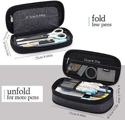 EASTHILL Big Capacity Pencil Pen Case Office College School Large Storage High Capacity Bag Pouch Holder Box Organizer