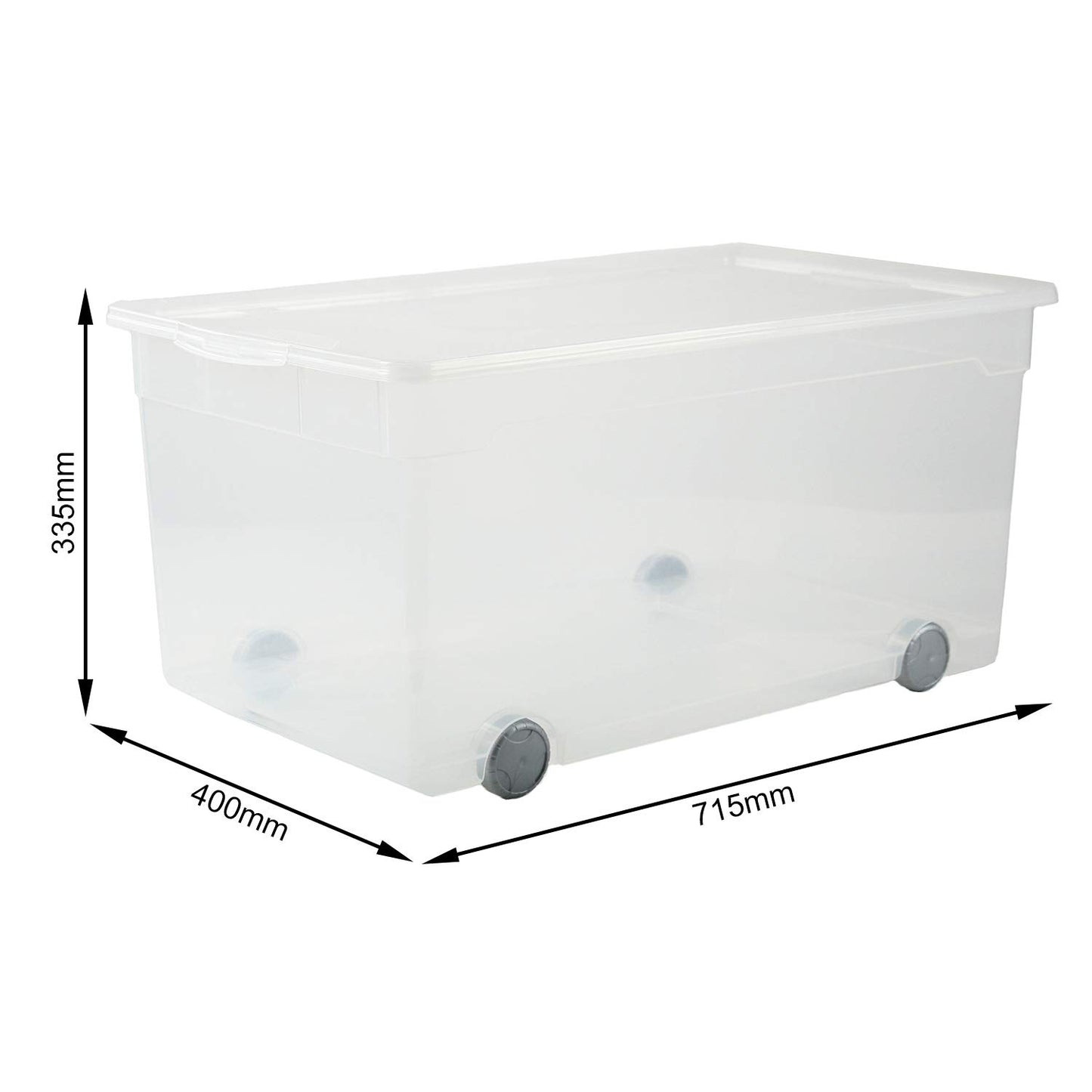 Rotho, Clear, Storage box 63 l with lid, Plastic (PP) BPA-free, transparent, 63l (71,5 x 40,0 x 33,5 cm)