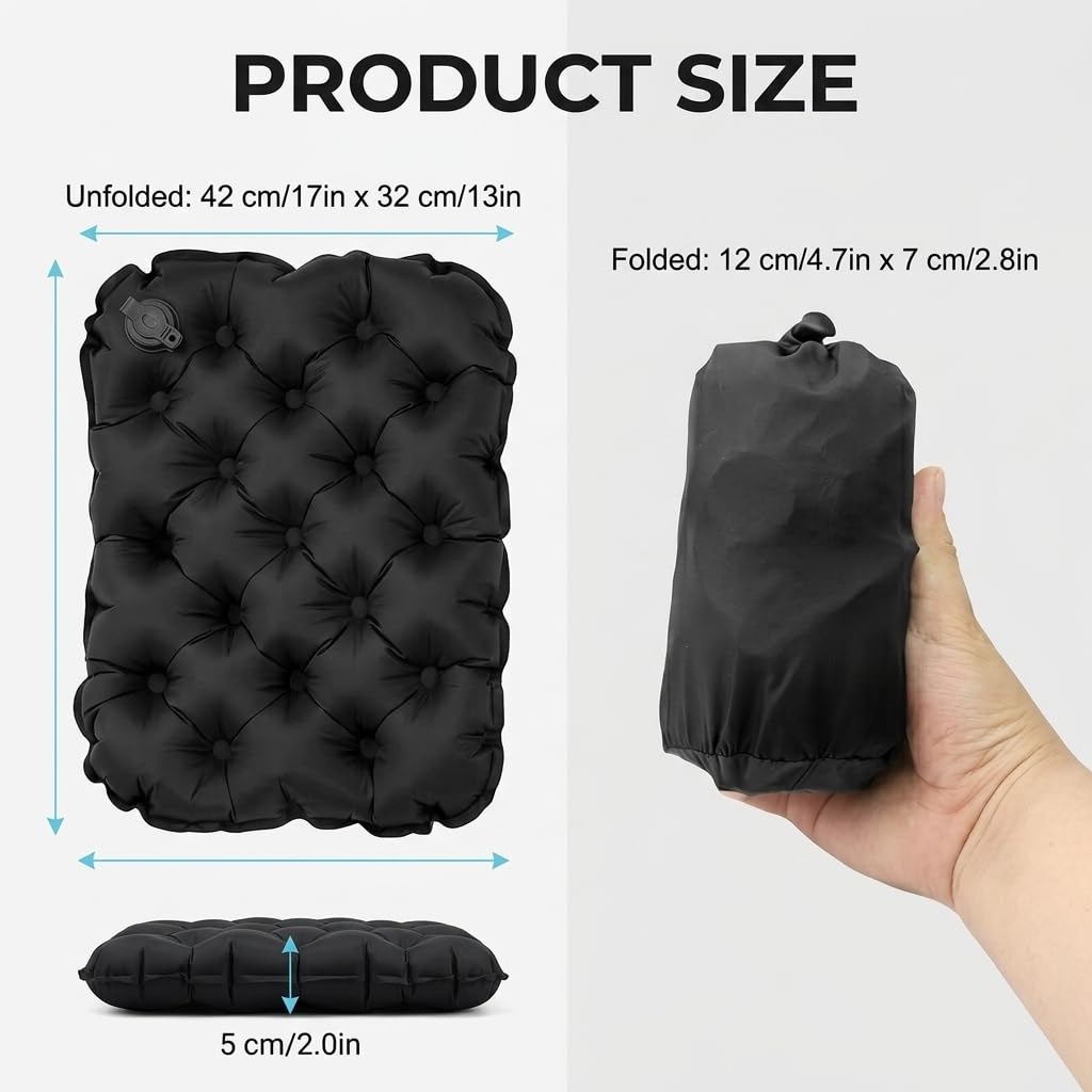 Inflatable Seat Cushion, Portable Air Seat Pad for Travel and Camping