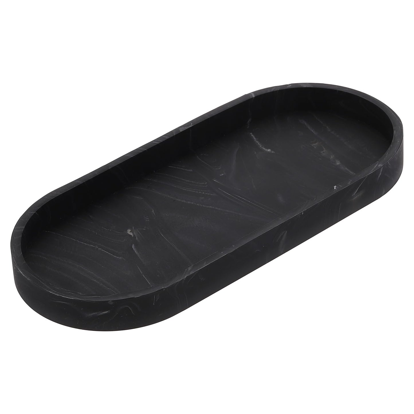 sourcing map Bathroom Vanity Tray, 9.8" x 4" Oval Silicone Soap Dispenser Trays, Shatterproof Kitchen Sink Organizer for Soaps Keys Candle Trinket