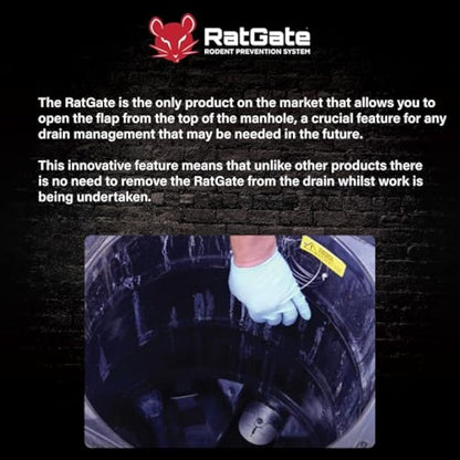 RatGate: 4" (110mm) stainless steel rat flap/barrier/blocker for clay, plastic and cast iron drainage pipes! Keep rats out of your property!
