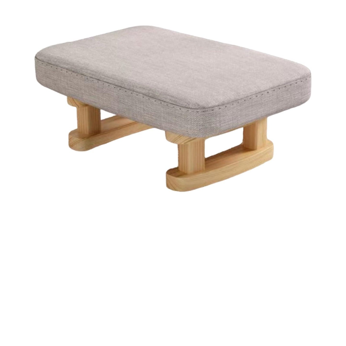 YHNDECO Foot Stool, Ottoman Footstool with Removable Cover, Linen Fabric Pouffe Footstool for Living Room,Entryway,Bedroom,Office (Shallow Gray)