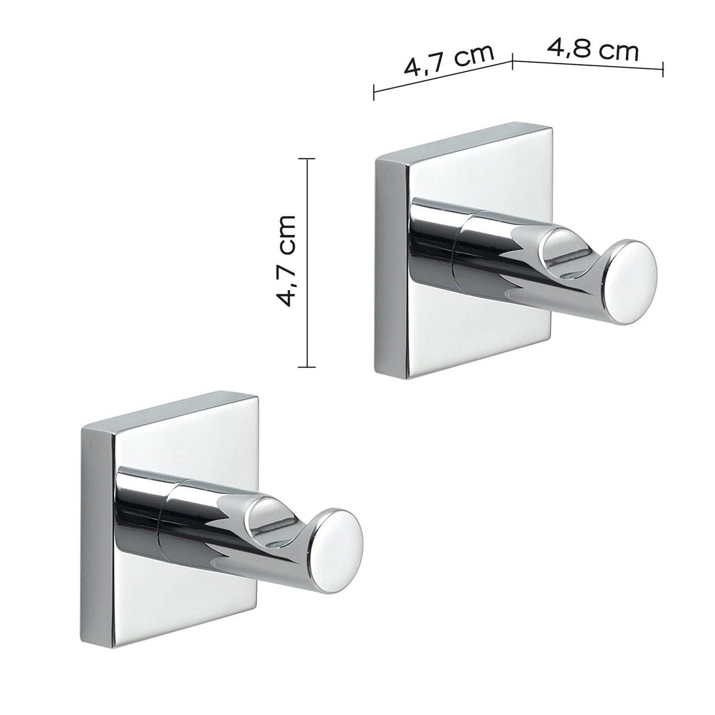 Gedy Manila Clothes Rack Chrome 304 Stainless Steel Cromall and Satin Glass 4.7 x 4.7 x 4.8 cm and Weight 0.1 kg R&D Design Unique