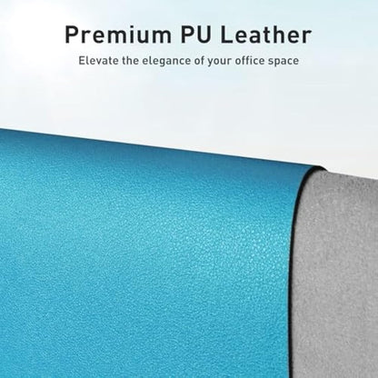 Aothia Leather Desk Mat, Large Mouse Pad, Non-Slip Desk Pad Desk Protector Mat, Waterproof PU Leather Laptop Mat Table Mat Desk Writing Pad for Office and Home (80 x 40 cm, Turquoise Blue)