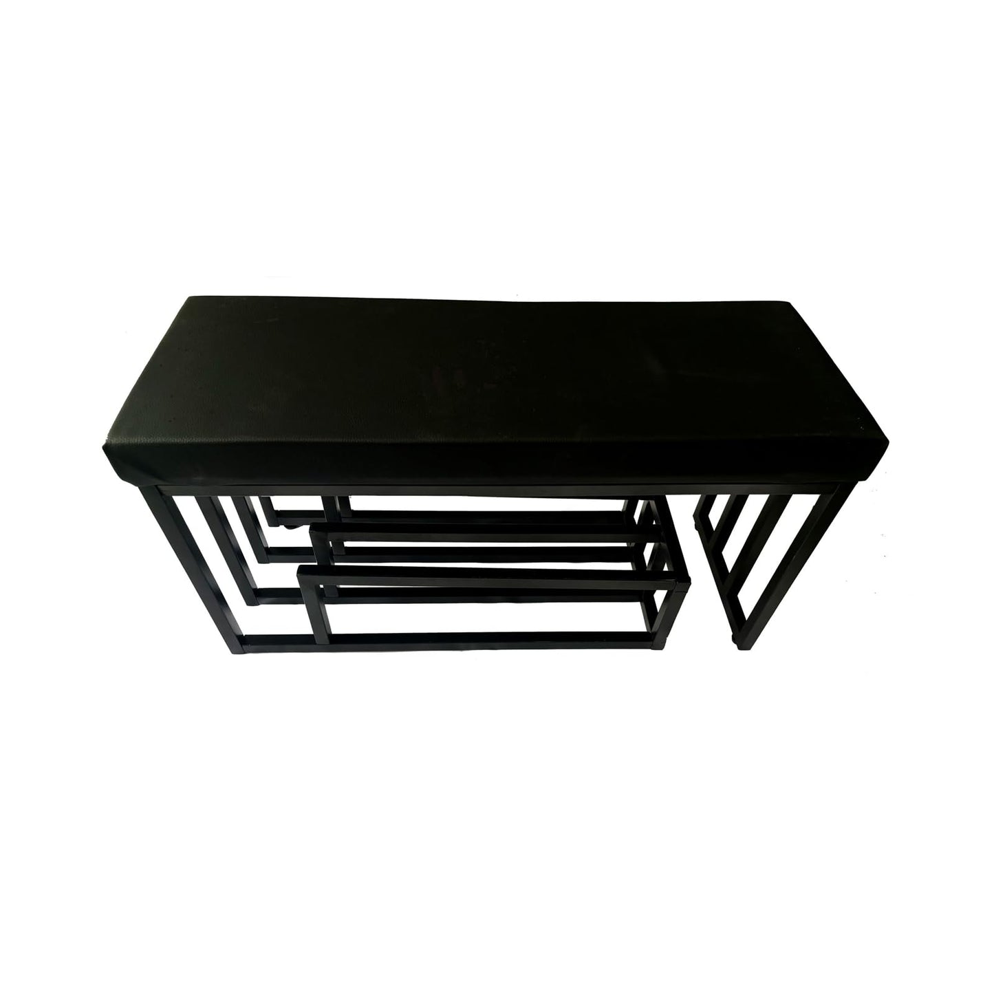 Nonotse Shoe Rack Bench With Seating Area, Metal Black Shoe Rack Hallway Bench With Storage Space For Living Room, Hallway, Entrance Area, 80x30x45cm