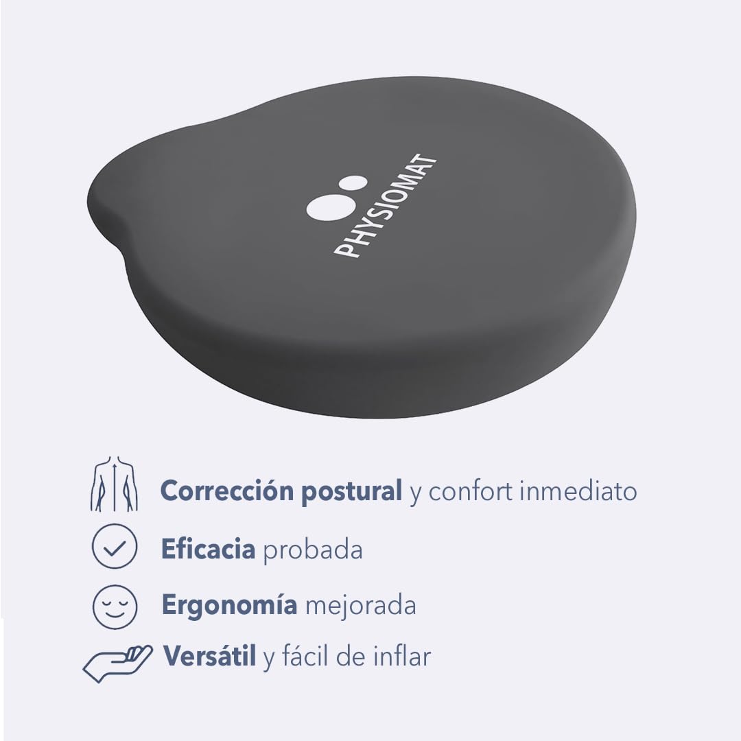 PHYSIOMAT Galette - Seat cushion - Back correction cushion - Improves posture with comfort and effectiveness - 36x37x6cm