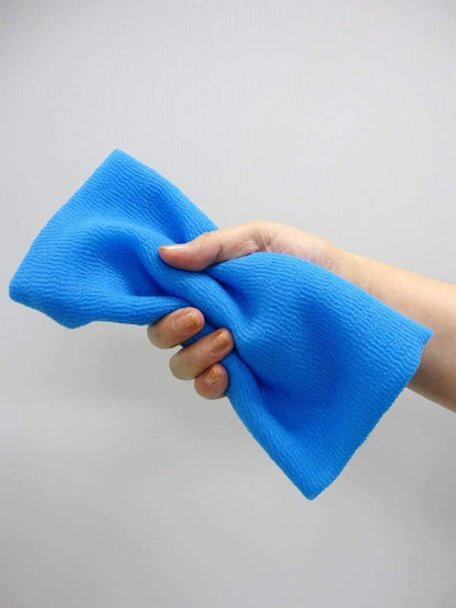 Cure Series Japanese Exfoliating Bath Towel from OHE - Medium Weave - Blue, 110cm