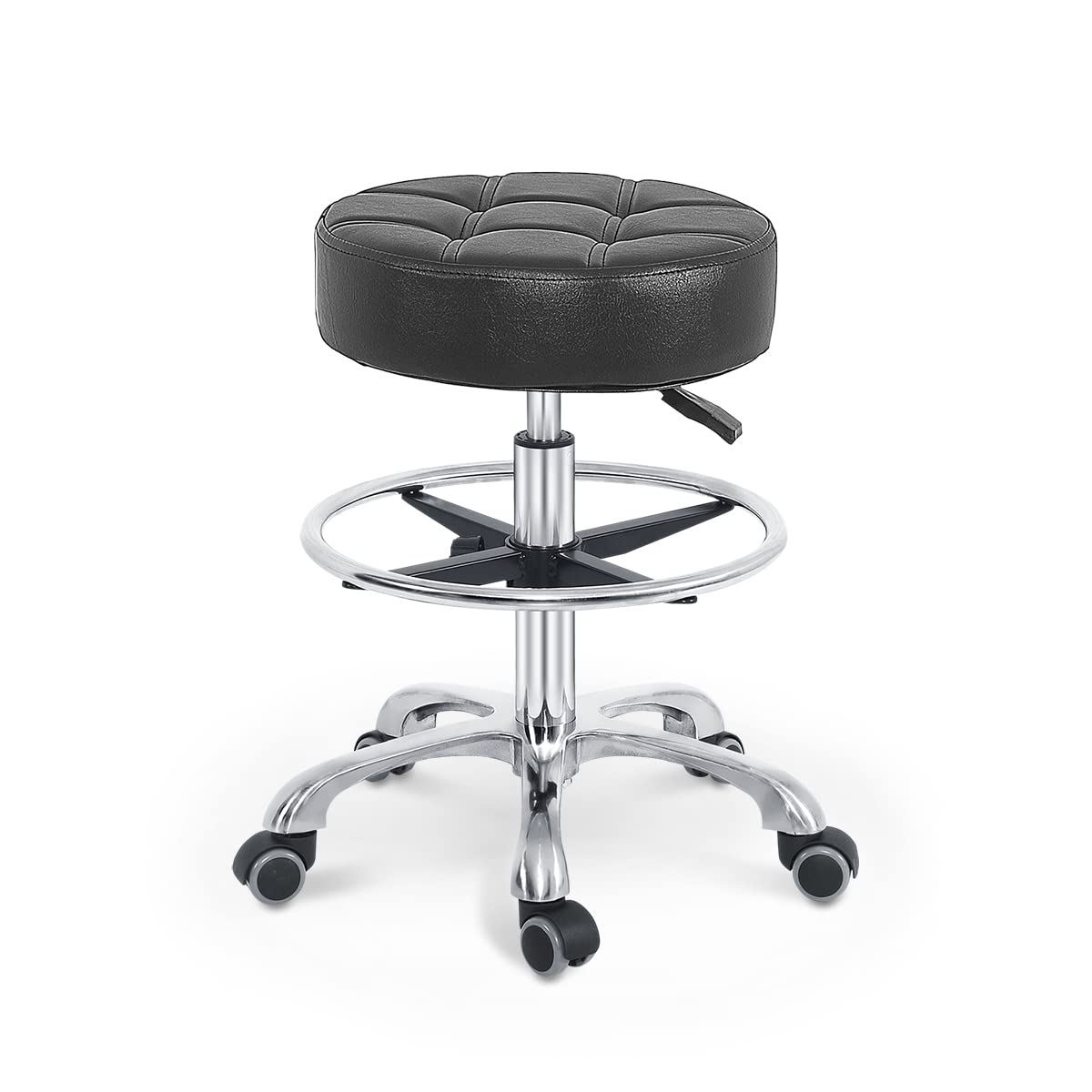 Grace&Grace Adjustable Rolling Stool Chair with Wheels for Massage Beauty Salon Shop Home Kitchen,Heavy Duty Rolling Swivel Stool