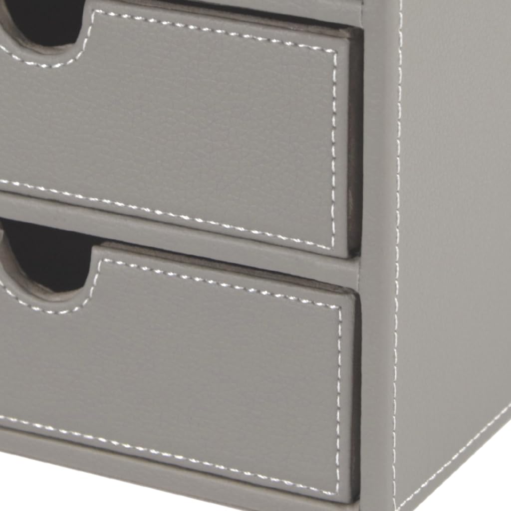 Osco Faux Leather 3-Drawer Desktop Storage Cube, Compact Desk Organiser, Stationery & Makeup Drawer Chest for Home Office, Jewellery, Small Items