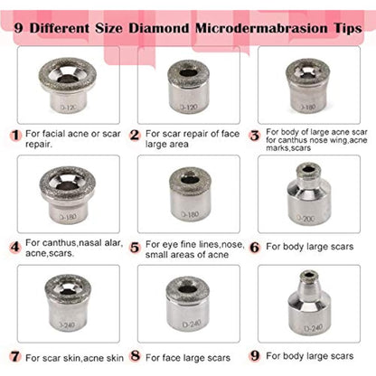 【Upgraded Version】 Microdermabrasion Machine Diamond Professional, Facial Care Salon Micro Dermabrasion Kit for Personal Home Use to Skin Rejuvenation, Tightening Beauty Machine