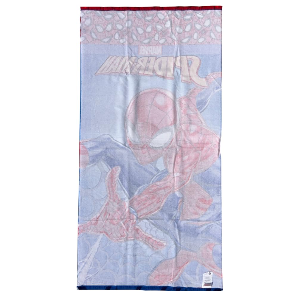 CARTOON Spider-Man Children's Beach Towel, 70 x 140 cm, Microfibre 100% Polyester, 245 g/m², Absorbent and Quick Drying, Lightweight and Compact