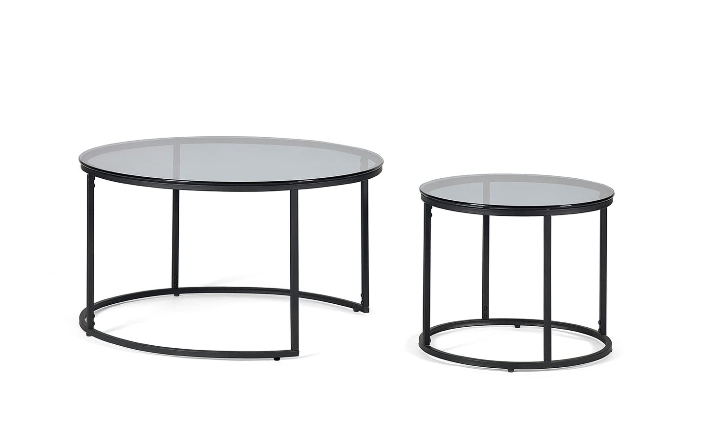 Julian Bowen Chicago Nesting Coffee Tables, Smoked Glass - H45 x W80cm