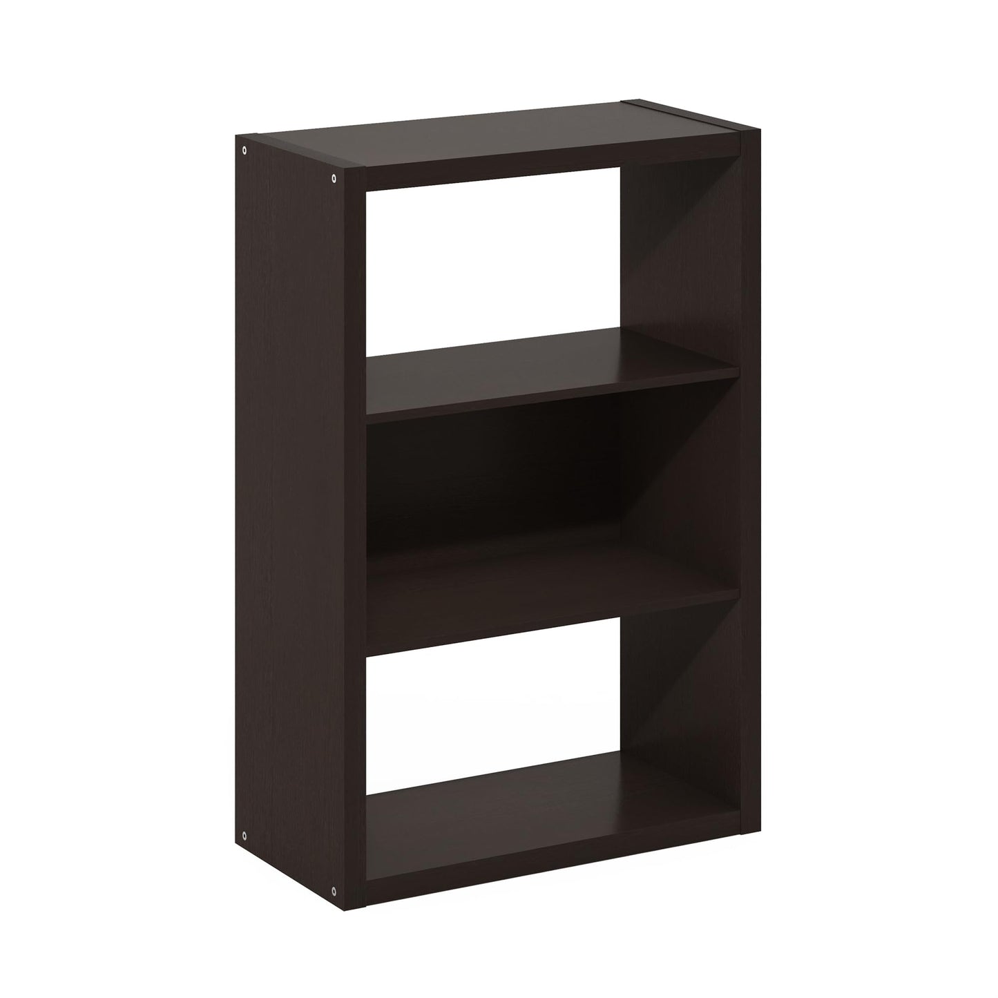 Furinno VIOLA Book Shelf, 3-Tier Bookshelf, Bookcase with Open Shelf, 11.3 x 23.2 x 35.9, for Living Room, Bedroom, Home Office, Dark Oak