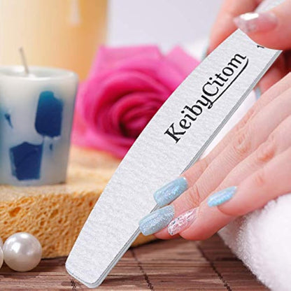 Professional Nail Files 16 Pcs Double Sided Emery Board(100/180 Grit) Manicure Tools Nail File - Natural Gel and Acrylic Nails for Home and Salon Use