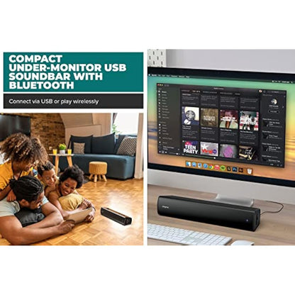 CREATIVE - Stage Air V2 Compact Under-monitor Soundbar, Black
