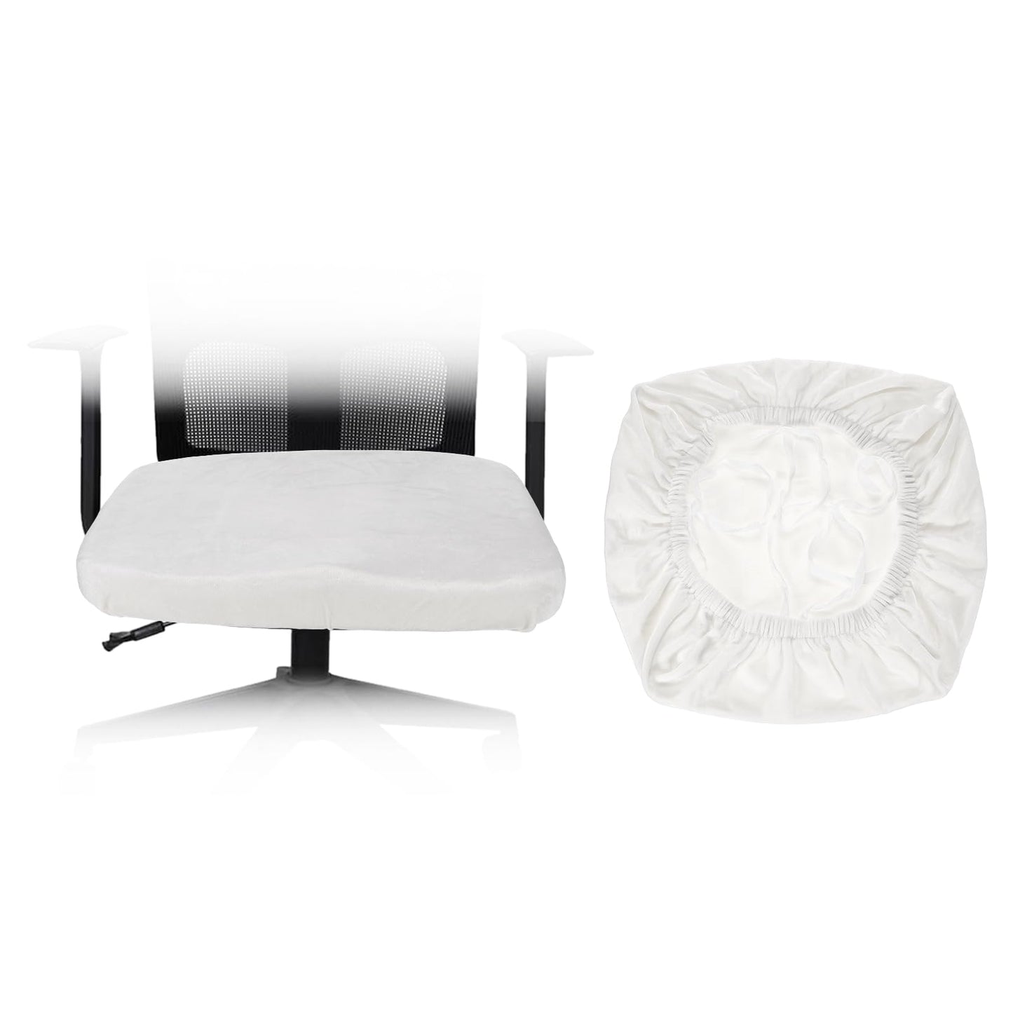 sourcing map Office Chair Cover, Stretchable Soft Rotating Chair Slipcover Washable Desk Computer Seat Cover Protector for Office Home, L(45-48cm)