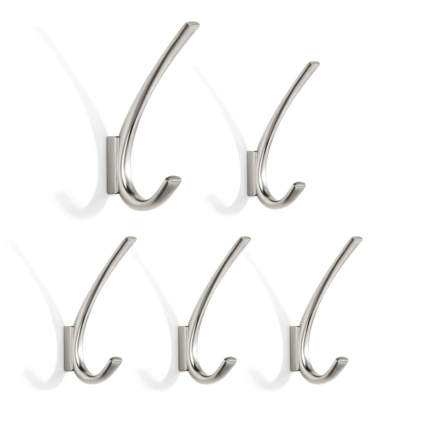 SARIHOSY Miniature Wall Hook Silver Grey Metal Hook Rail and Decorative Hooks for Hanging, Chrome-Plated Wall Hooks Grey Wall Mounted Door Coat Hook