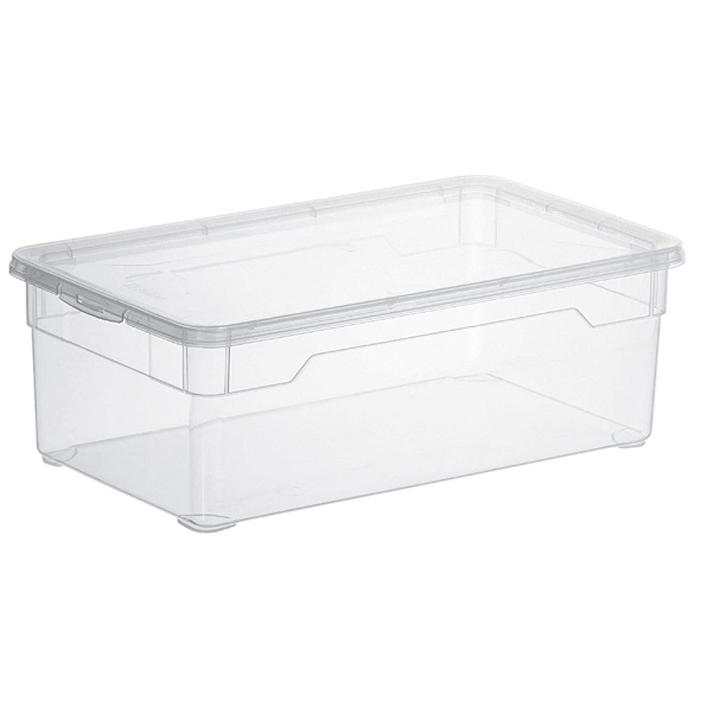 Rotho, Clear, Set of 4 storage boxes 5 l with lid, Plastic (PP) BPA-free, transparent, 4 x 5l (33,0 x 19,0 x 24,0 cm)
