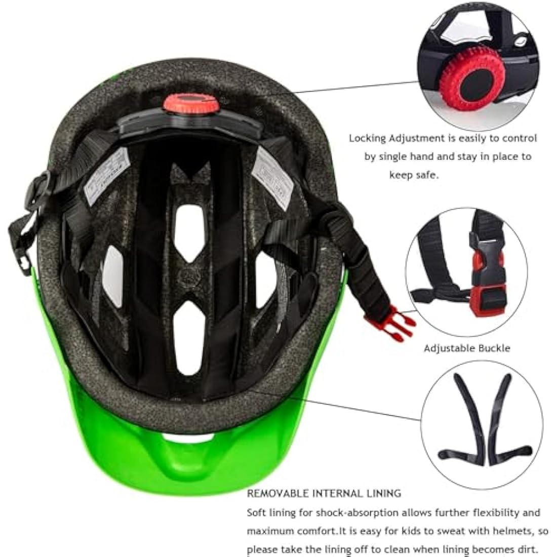Kids Helmet, Exclusky Kids Bike Helmet Child Boys Girls Bike Helmet Age 5-13 Adjustable Bicycle Scooter Skating Cycle Helmet 50-57cm