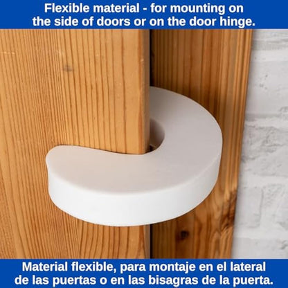 Door Finger Guards, 4 pcs, White, Foam, for Kids and Pets, for Doors Between 0.39-2", Prevent Finger Pinch Injuries, Door Finger Pinch Guard, Anti Slam Babyproof Door Stopper, Child Proof Door Stop