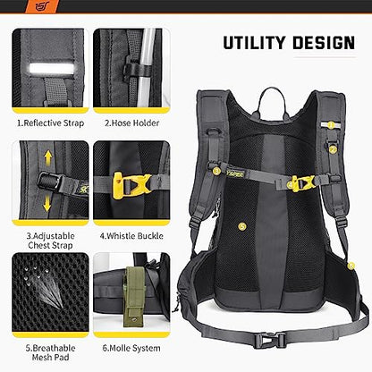 SKYSPER Cycling Backpack 20L Lightweight Bike Backpack for Men Women Running Rucksack for Biking Hiking Climbing(Darkgrey)