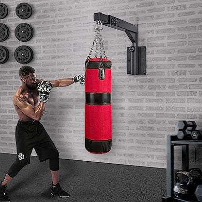BeneLabel Punch Bag Bracket, Boxing Bag Wall Stand Frame Heavy Duty Speed Bag Hanger Silent Rotation with Adjustable 44-64cm Length & 33-45cm Height