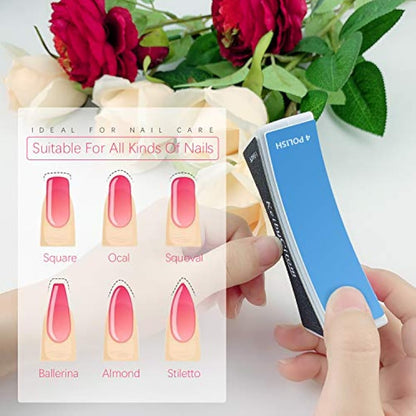 Nail Buffer, Professional Nail Files and Buffers for Shaping Polishing, New Natural Nail Shiner Buffer Block with 4 Sides for Nail Art Gel Suit for Home Salons Use (2 Pcs)
