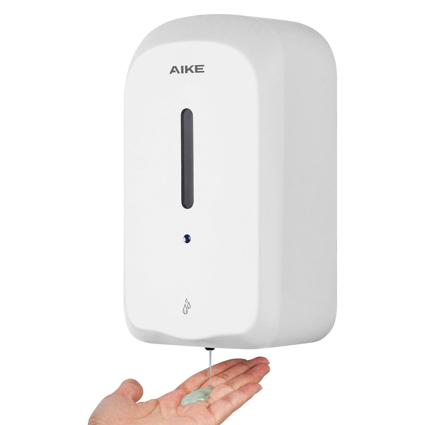AIKE 1000 ML Automatic Soap Dispenser, Public Area Tamper-Resistant Design Design, Wall Mounted for Commercial, White Cover Model AK1226S