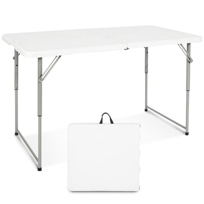 Byliable 4FT 122cm Folding Table Adjustable Height Heavy Duty White