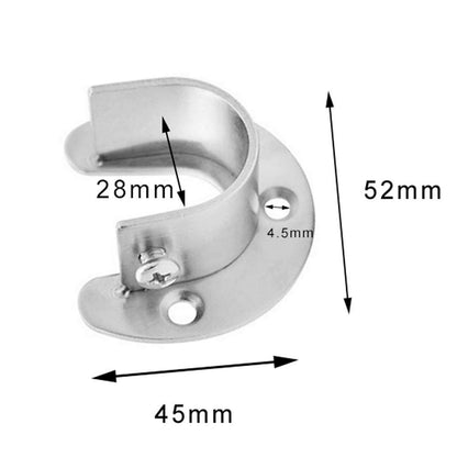 2 Pack Stainless Steel Closet Rod Brackets 28Mm Pole Sockets