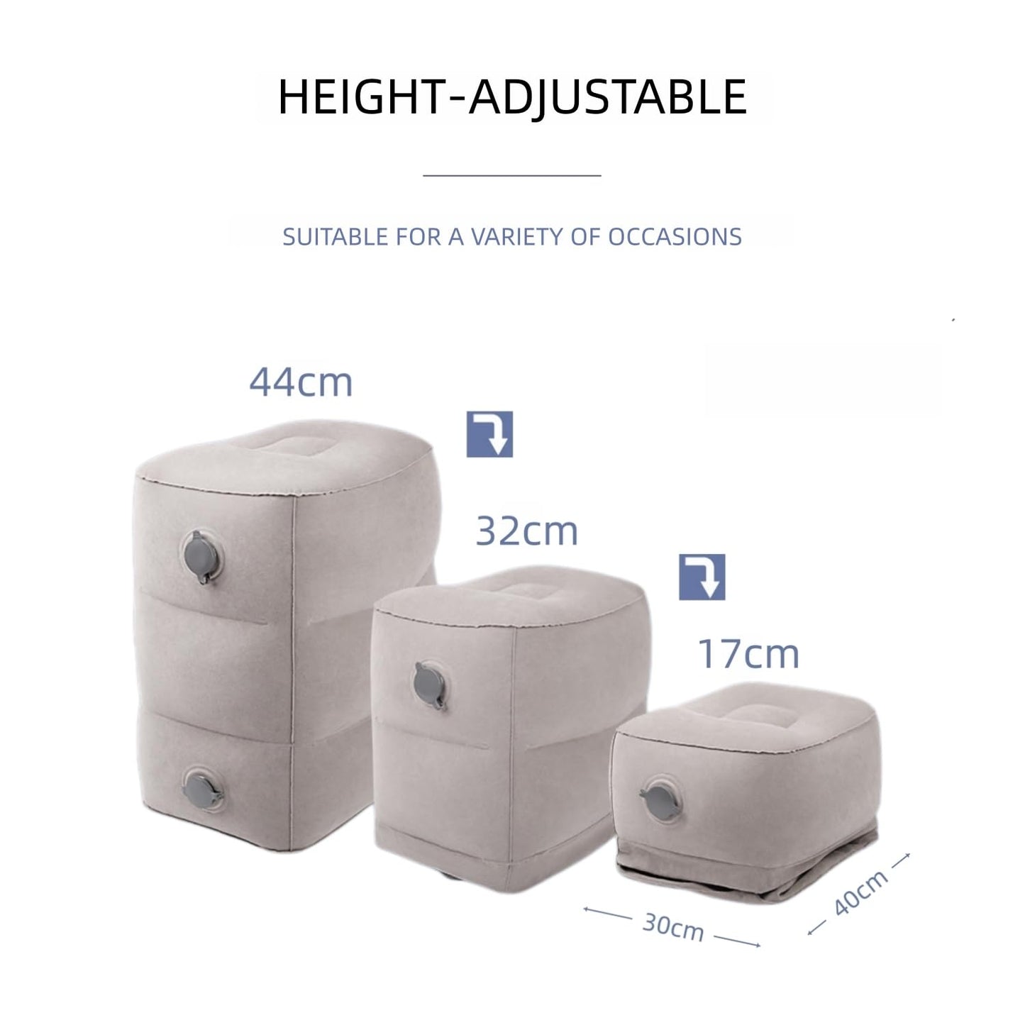 Inflatable Foot Rest Pillow with Fast Air Pump Bag (6s), 450 g Lightweight