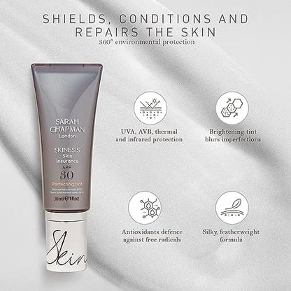 Sarah Chapman Skinesis Skin Insurance with SPF 30 - Tinted Sunscreen for Face - Skin Tint for Perfect Glow and Protection 30ml