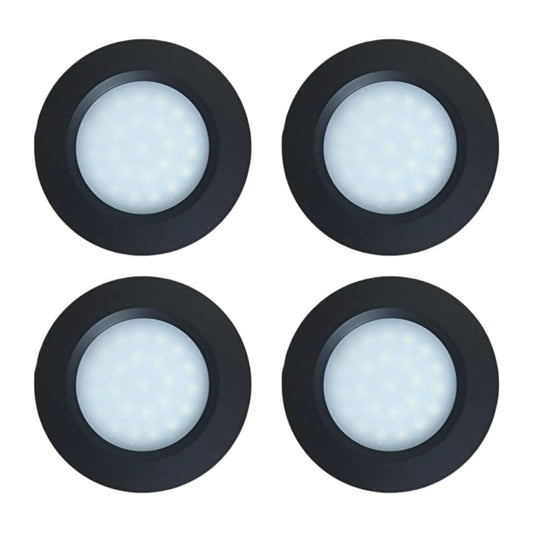 MARVIX 4 x LED 12V Spot Lights Touch Controlled ON/OFF Switch Dimmable Caravan Motorhome Boat Black Downlights Warm White 3000k