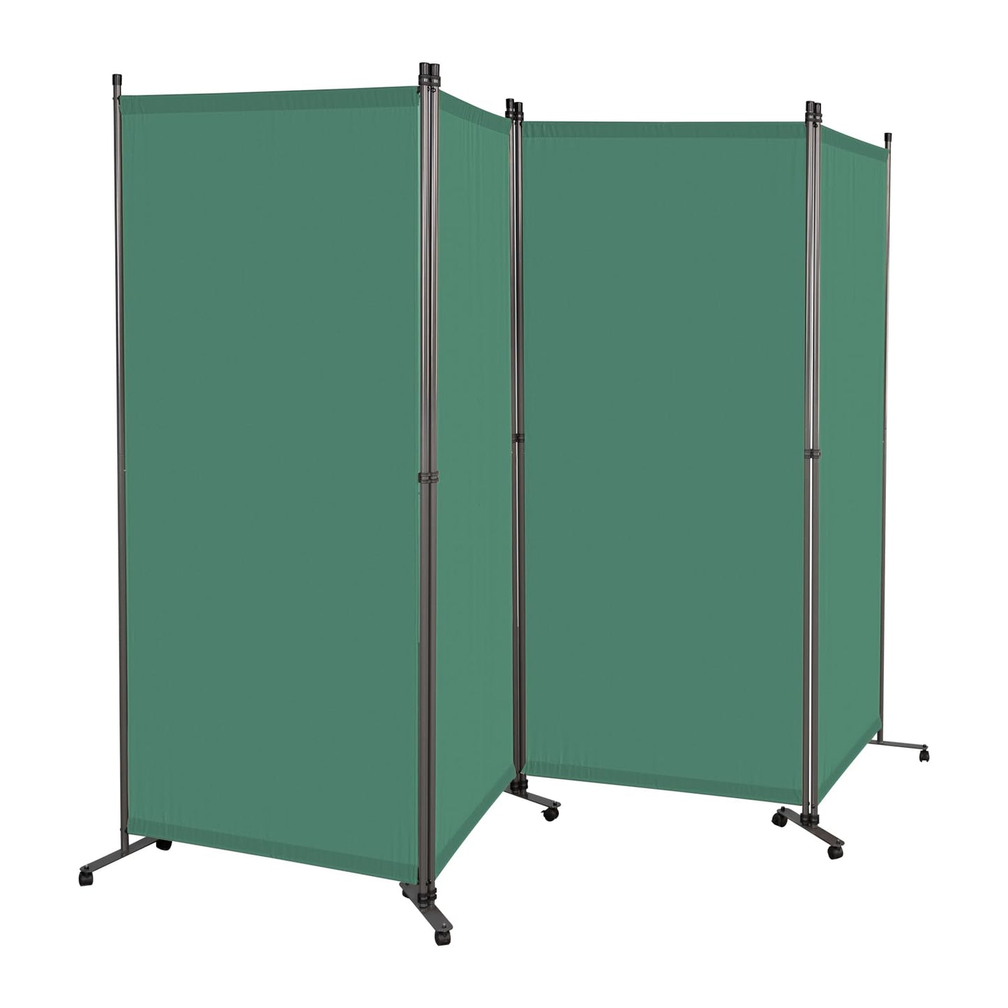Angel Living 4 Panels Folding Room Divider, Privacy Screen Composed of Polyester Fabric and Sturdy Iron Frame