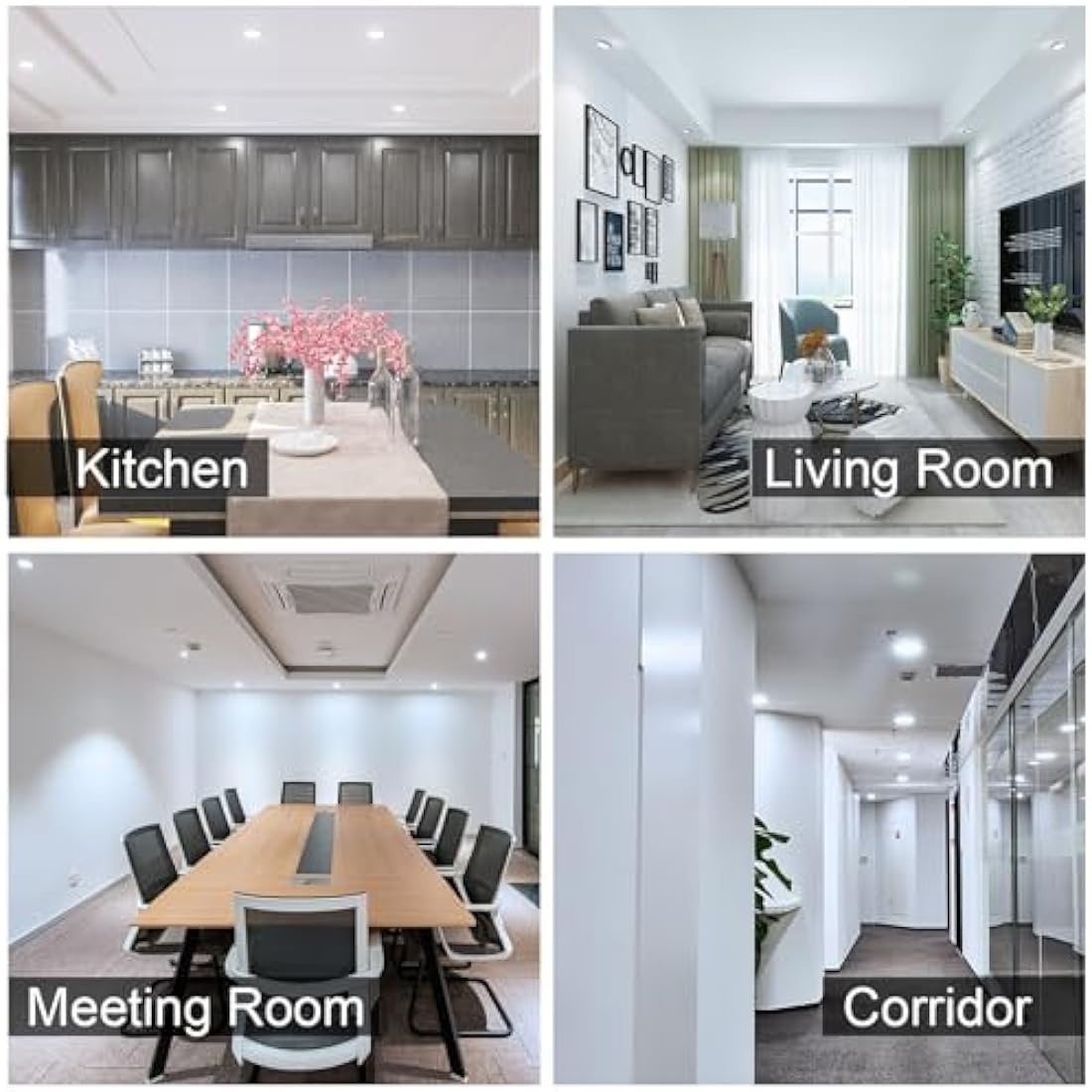 HiBay 4X LED Downlights Fire Rated GU10 Recessed Spotlights Ceiling Lights IP20 Down Light Indoor Brushed Chrome 240V