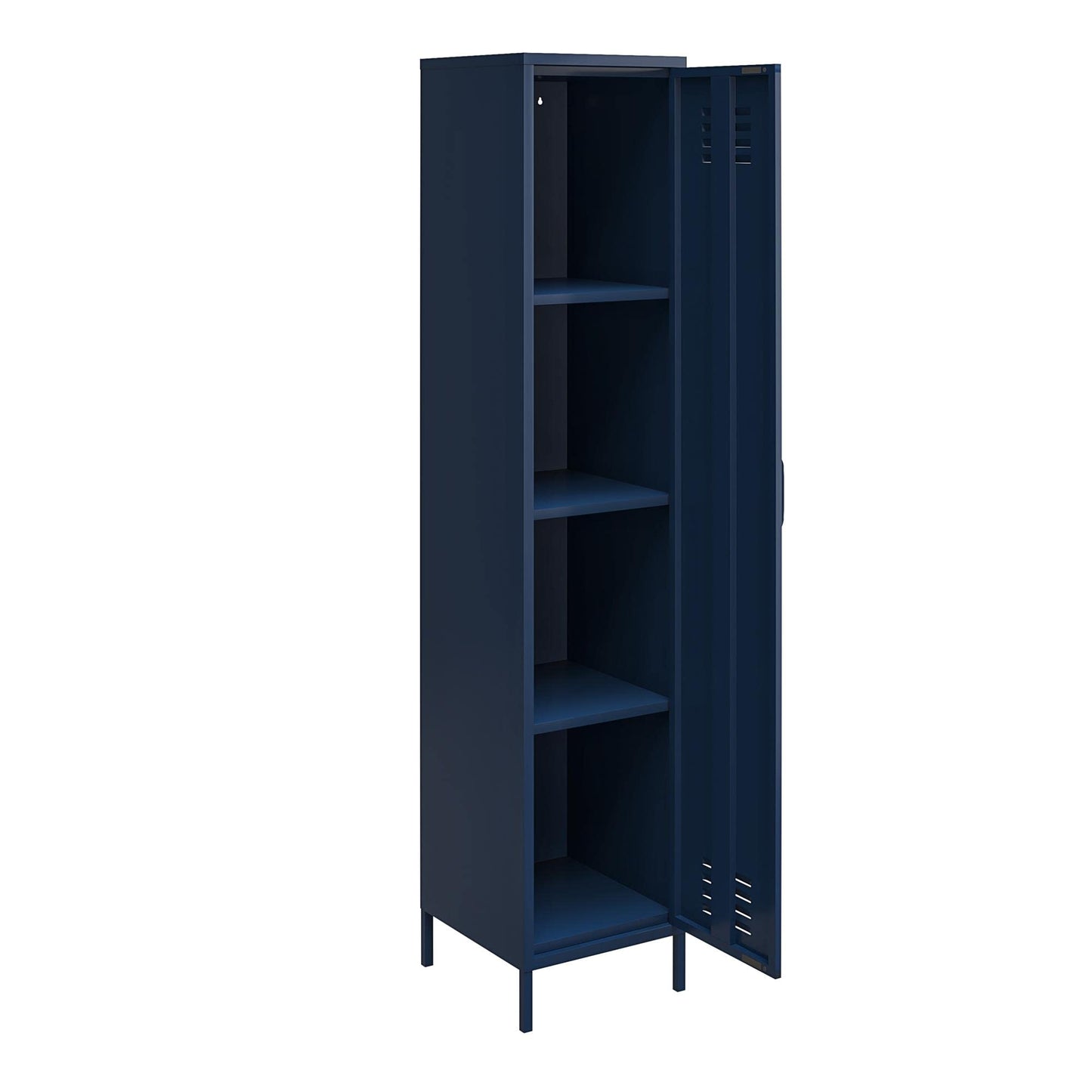 DHP Furniture Bradford Single Metal Storage Cabinet Navy