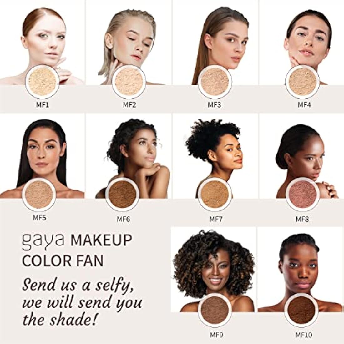 Vegan Buildable Mineral Powder Foundation– Light to Full Coverage, Cruelty-Free Face Makeup Enhances All Skin Types – Smooth Natural-Looking Makeup Foundation Doesn’t Clog Pores by Gaya Cosmetics MF4