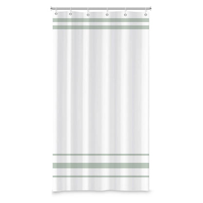SDOTPMT 90x180cm Green and White Shower Curtain Modern Classic Green Striped Bath Curtain Countryside Farmhouse Minimalism Bathtub Curtain for