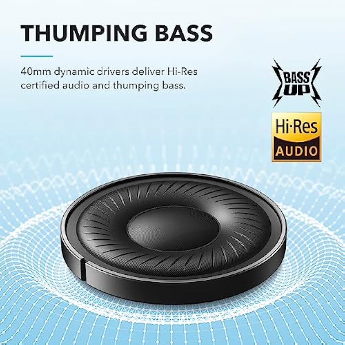soundcore by Anker Q20i Hybrid Active Noise Cancelling Foldable Headphones, Wireless Over-Ear Bluetooth, 40H Long ANC Playtime, Hi-Res Audio, Big Bass, Customize via an App, Transparency Mode (Black)